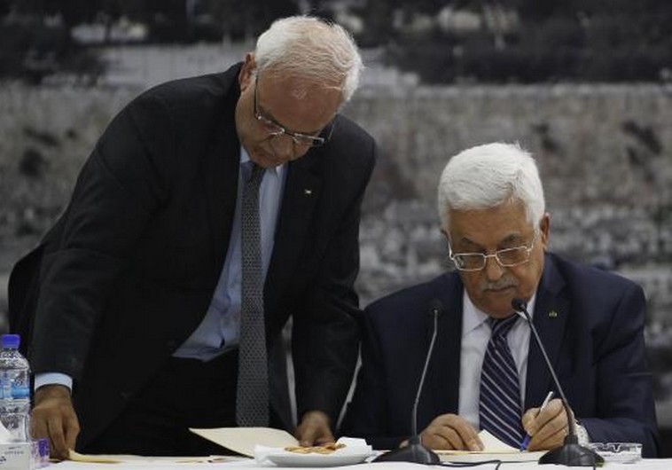 Mahmoud Abbas and Saeb Erekat