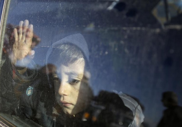 A Palestinian boy at Rafah