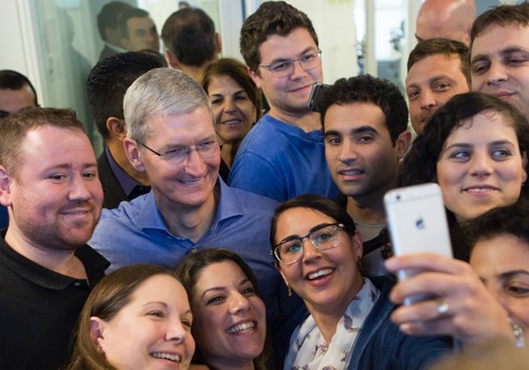 Tim Cook, Apple’s CEO, meeting the employees at the new Apple office in Herzliya
