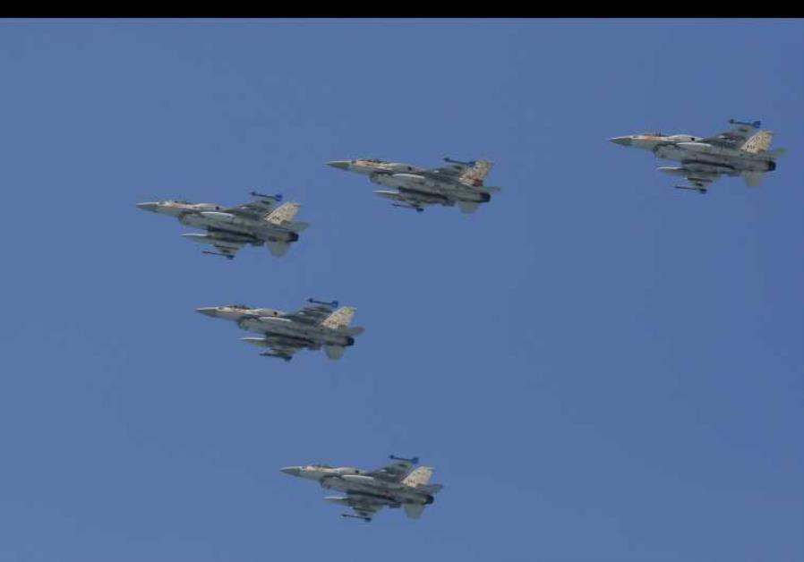 Image result for group of 6 Israeli Air Force F-16 aircraft