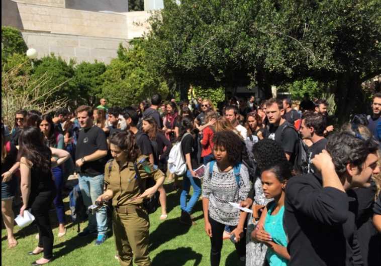 Hebrew University students protest racism and discrimination at Mt. Scopus campus