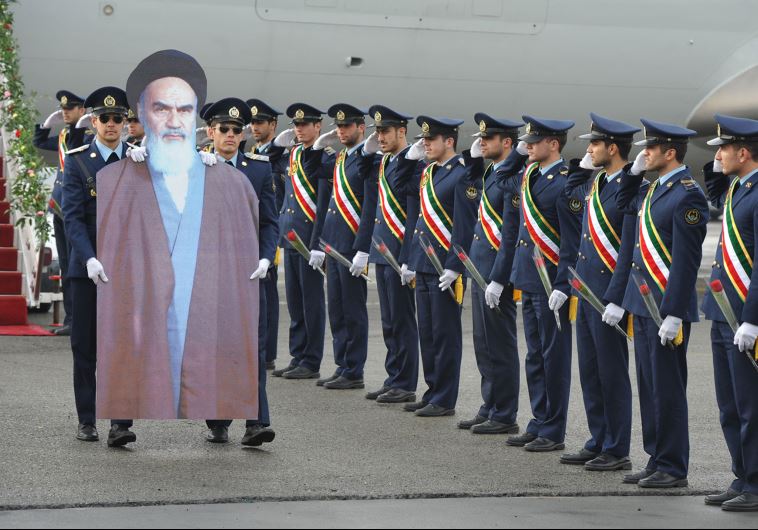 A re-enactment of Ayatollah Khomeini's arrival in Tehran