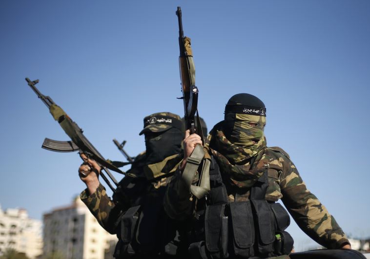 Palestinians militants rally in Gaza City