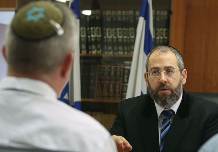 Ashkenazi Chief Rabbi David Lau speaks to The Jerusalem Post (Marc Israel Sellem/The Jerusalem Post)