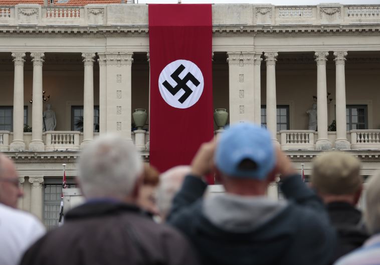 Huge Nazi banner for film causes outcry in France