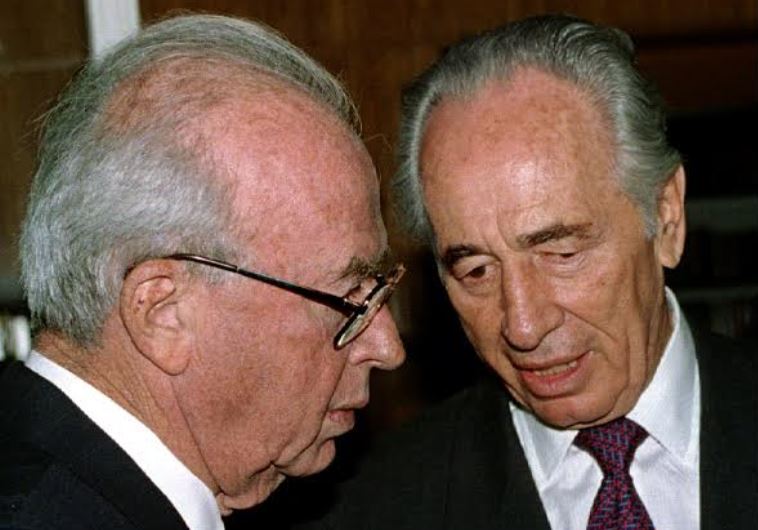 Yitzhak Rabin (left) with Shimon Peres 