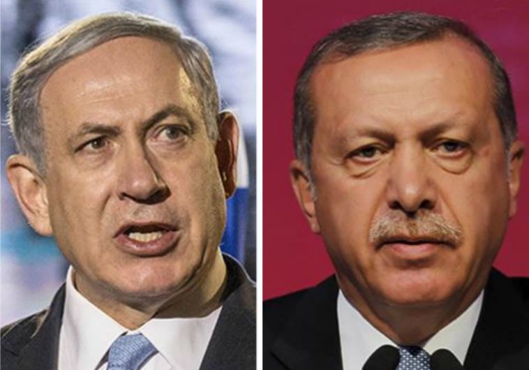 Israeli Prime Minister Benjamin Netanyahu and Turkish President Recep Tayyip Erdoğan 
