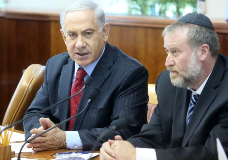 Prime Minister Benjamin Netanyahu and Attorney-General Avichai Mandelblit (Marc Israel Sellem/The Jerusalem Post)