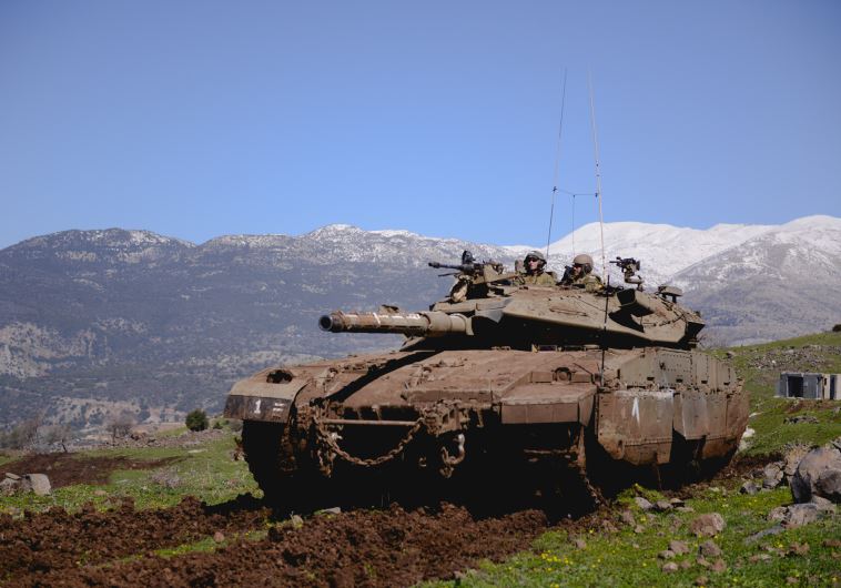 IDF Armored Corps soldiers train on the Golan Heights