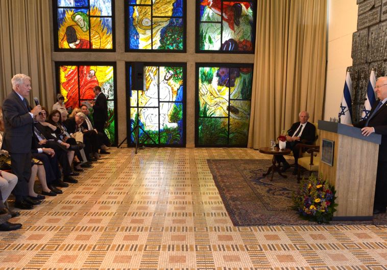 President Reuven Rivlin speaks with the Conference of Presidents of Major American Jewish Organizati