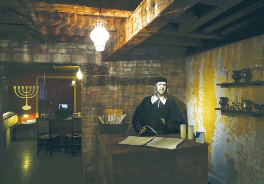 AN EXHIBIT in a Venice museum that used to be the ‘Banco Rosso’ pawnshop in the 16th century.