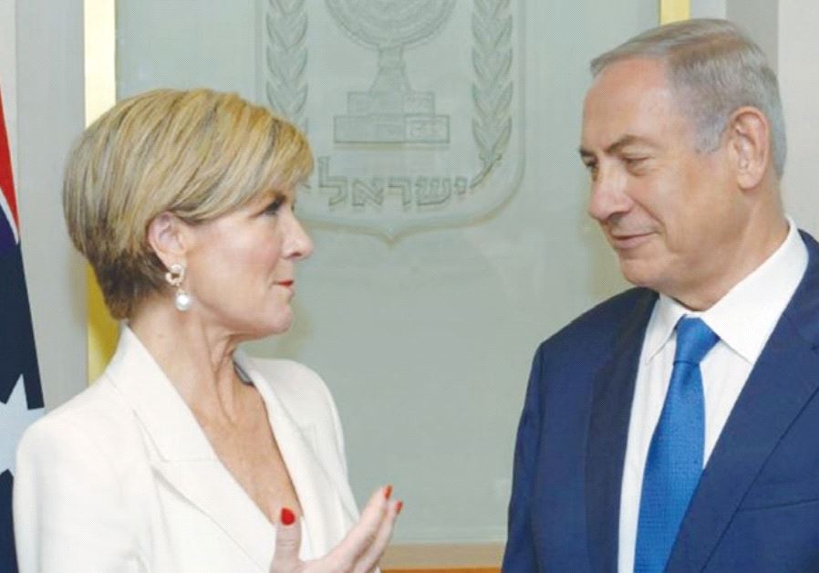 PRIME MINISTER Benjamin Netanyahu meets with Australian Foreign Minister Julie Bishop at the Prime M