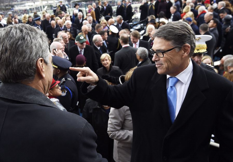 US Energy Secretary nominee Rick Perry leaves after the Presidential Inauguration of Donald Trump on