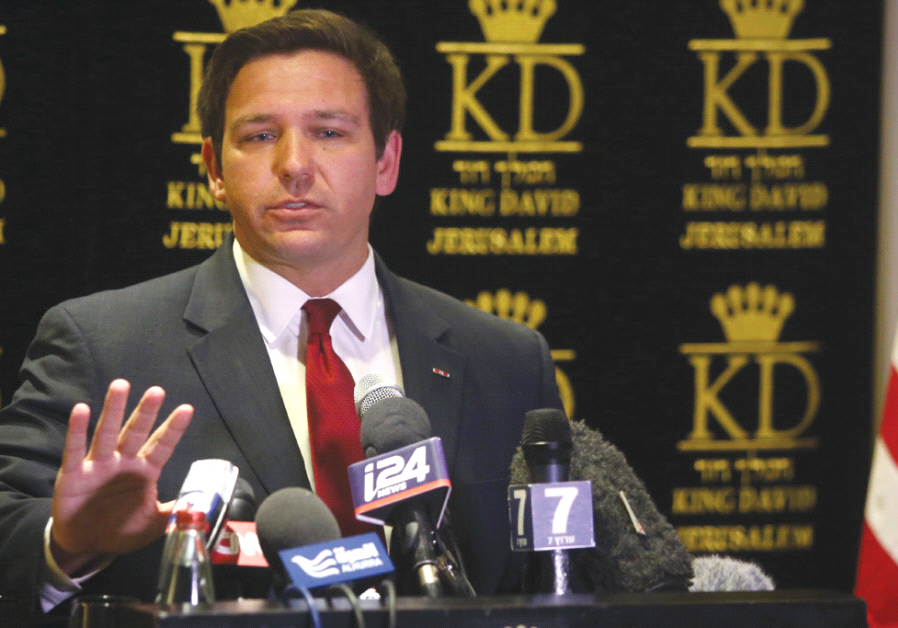 REP. RON DESANTIS of Florida speaks to reporters in the capital yesterday.