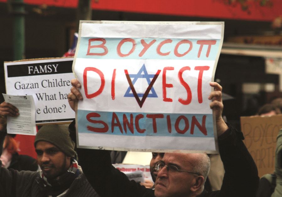 Des militants pro-BDS, lors d'une manifestation