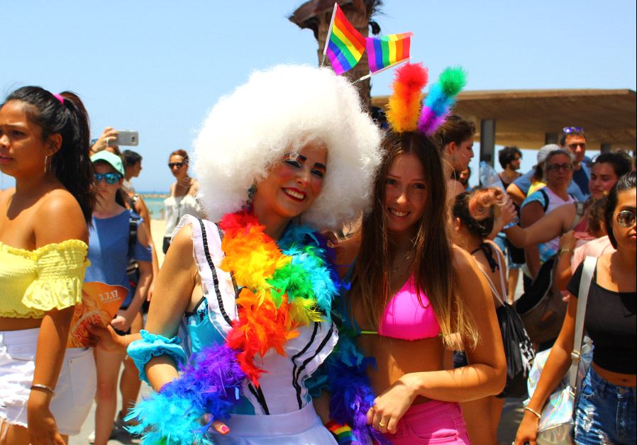 Tel Aviv Pride participants enjoying the celebrations, June 9 2017. (Courtesy)