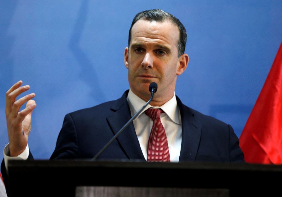 Brett McGurk, U.S. envoy to the coalition against Islamic State, speaks during a news conference at the U.S. Embassy in Amman, Jordan, November 6, 2016. (REUTERS/Muhammad Hamed)