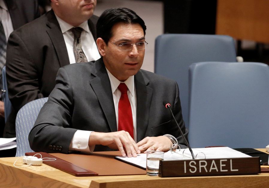 Israeli Ambassador to the United Nations Danny Danon addresses the Security Council. (UN PHOTO)