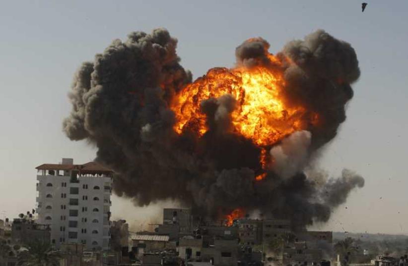 Israeli air strike in Rafah. (photo credit: REUTERS)