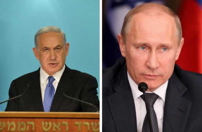 Prime Minister Benjamin Netanyahu and Russian President Vladimir Putin (photo credit: KOBY GIDEON/GPO,MARC ISRAEL SELLEM/THE JERUSALEM POST)