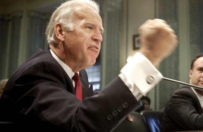 JOE BIDEN: "If you were attacked and overwhelmed, we would fight for you."  (photo credit: REUTERS)