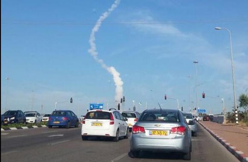 Ballistics tests over Tel Aviv (photo credit: TWITTER/ JOSHUA DAVIDOVICH)