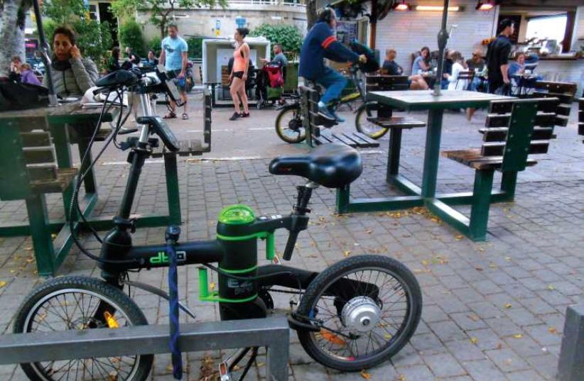 Electric bike in Tel-Aviv (photo credit: ARIEL COHEN)