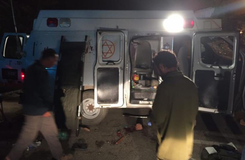 Ambulance attacked in northern Israel by Druse protesters. (photo credit: Courtesy)