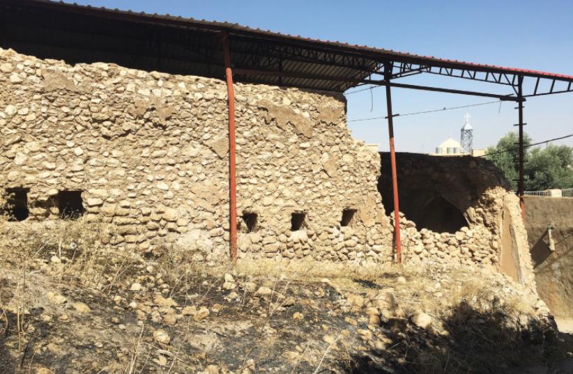 The partially ruined state of the ancient synagogue in al-Qosh, Iraqi Kurdistan. (photo credit: SETH J. FRANTZMAN)