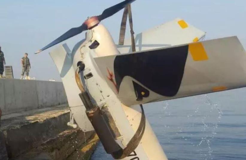 Israeli drone crashes near port of Tripoli (photo credit: LEBANESE MEDIA)
