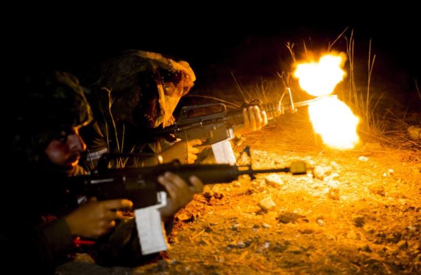 IDF combat troops take part in intense drills (photo credit: IDF SPOKESPERSON'S UNIT)