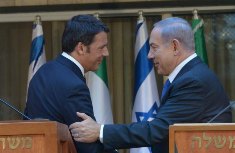 Prime Minister Benjamin Netanyahu meets Italian Prime Minister Matteo Renzi (photo credit: AMOS BEN-GERSHOM/GPO)