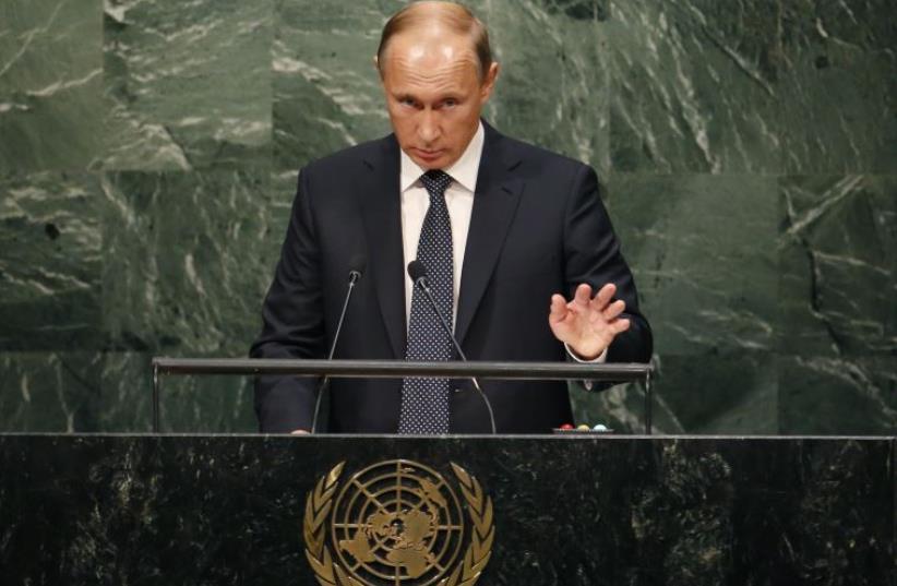Russian President Vladimir Putin addresses UN General Assembly (photo credit: REUTERS)