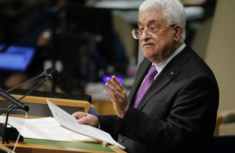 Palestinian Authority President Mahmoud Abbas addresses UN General Assembly (photo credit: REUTERS)