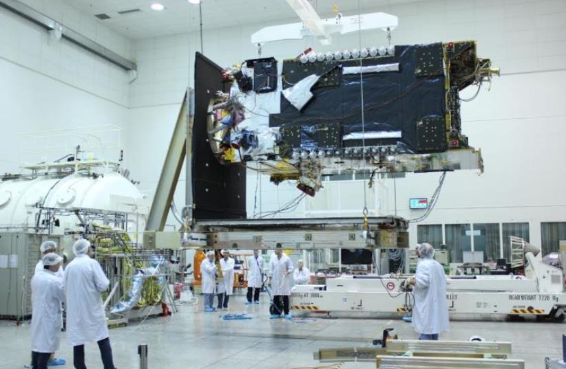 AMOS-6 satellite. (photo credit: SPACECOM)