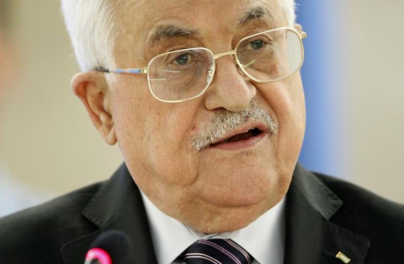 Palestinian President Mahmoud Abbas addresses the special meeting of Human Rights Council at the United Nations European headquarters in Geneva, Switzerland October 28, 2015 (photo credit: REUTERS)