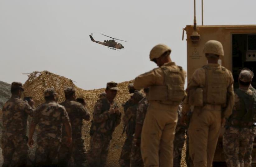 US and Jordanian soldiers participate in Exercise Eager Lion at the Jordan-Saudi Arabia border, south of Amman May 18, 2015.  (photo credit: REUTERS)