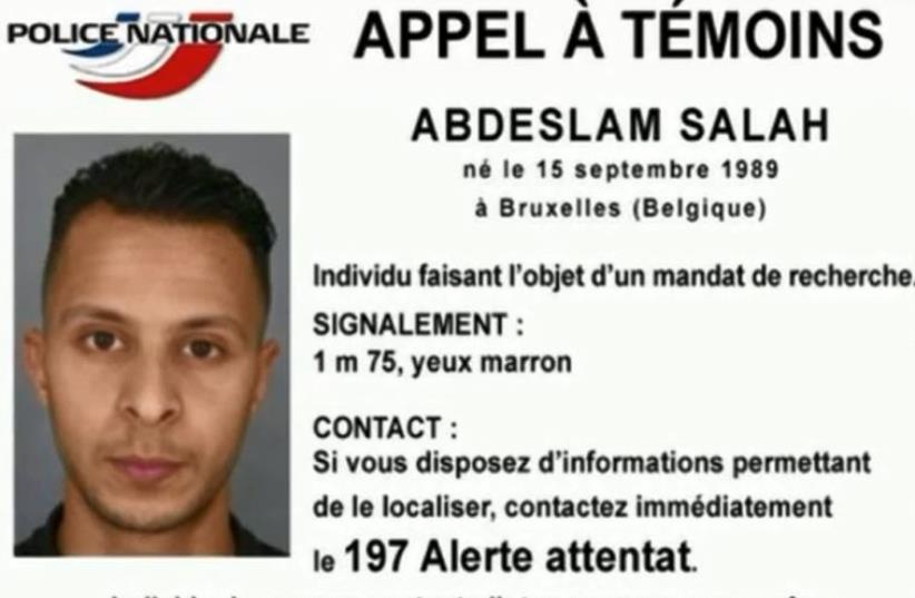 French police search for Salah Abdeslam, beleived to be involved in Paris terror attacks. (photo credit: FRENCH POLICE)