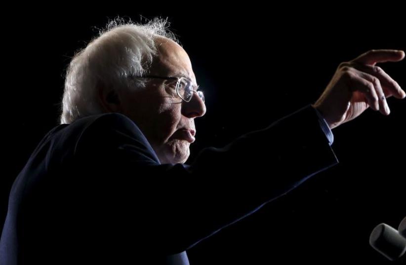 Sen. Bernie Sanders (I-Vt.) campaigns in Cleveland (photo credit: REUTERS)