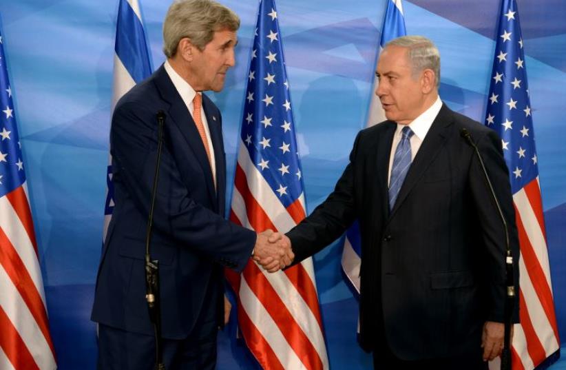 US Secretary of State John Kerry with PM Netanyahu (photo credit: MATTY STERN, US EMBASSY TEL AVIV)