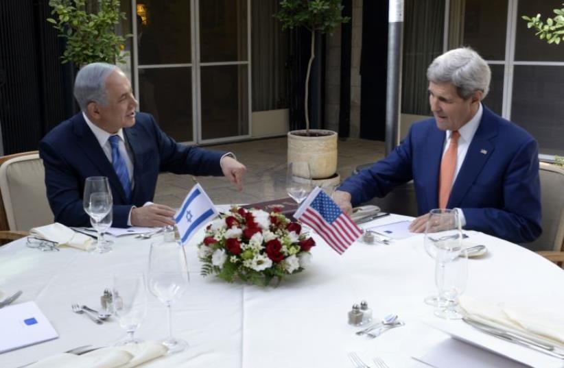 Secretary of State John Kerry with PM Benjamin Netanyahu the PM's Residence, Jerusalem nov. 24, 2015 (photo credit: MATTY STERN, US EMBASSY TEL AVIV)