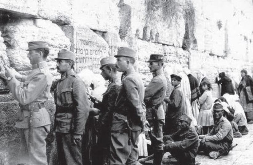 Austrian soldiers at the Western Wall. (photo credit: Wikimedia Commons)