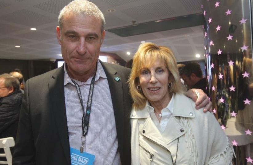 FILM PRODUCER Nancy Spielberg seen here with Gidi Mark, International CEO of Birthright Israel, at Cinema City Glilot. (photo credit: EREZ OZIR)