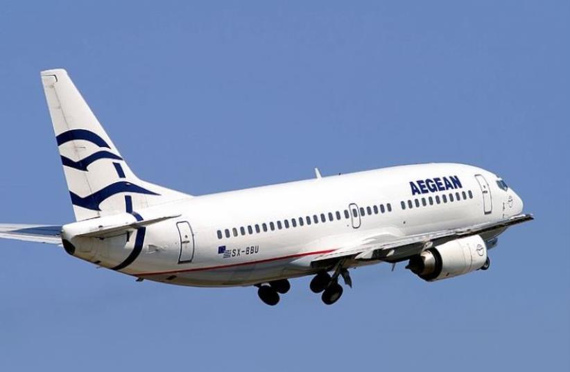 Aegean Airlines jet [File] (photo credit: WIKIMEDIA COMMONS/JETPIX)