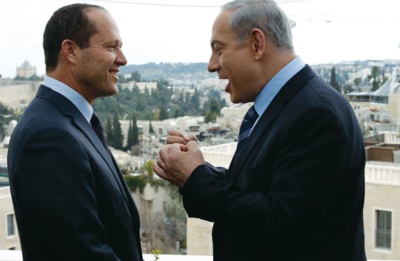 Netanyahu and Barkat (photo credit: REUTERS)