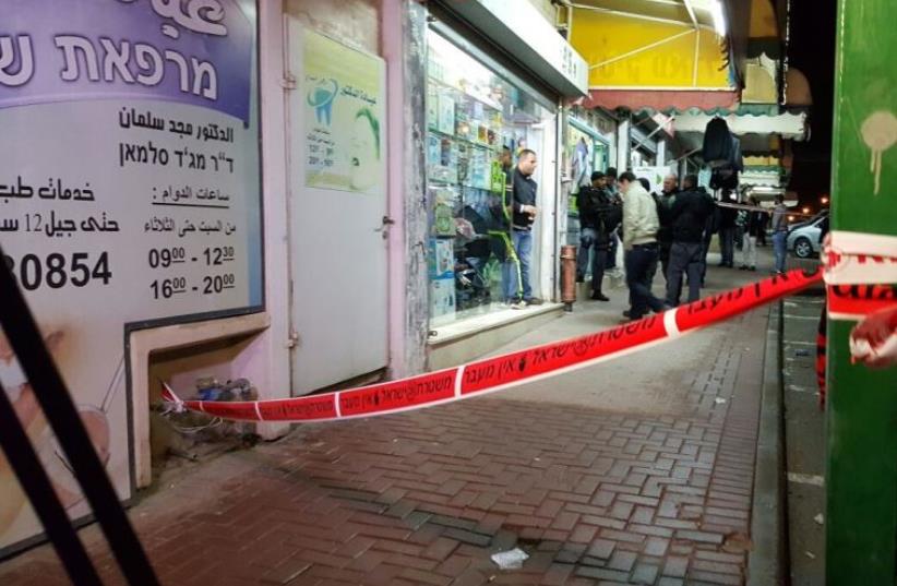 Scene where woman stabbed in town market in Rahat. (photo credit: RAHAT SPOKESMAN)