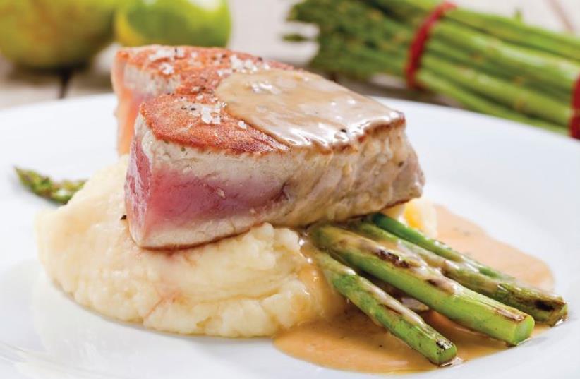 Fillet of tuna with mustard sauce (photo credit: BOAZ LAVI)