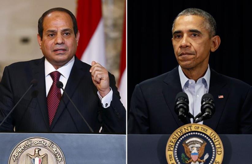 Obama and Sisi (photo credit: REUTERS)