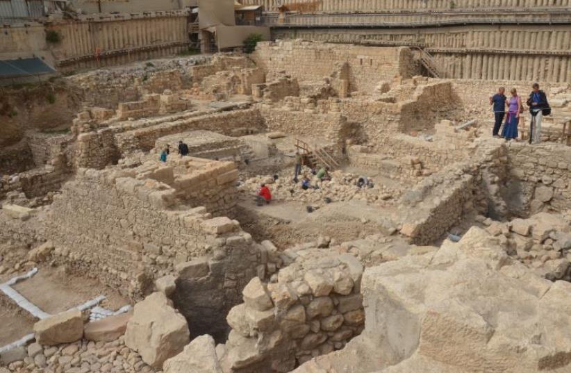 A view from the Jerusalem excavation site in the City of David‏ (photo credit: Israel Antiquities Authority)