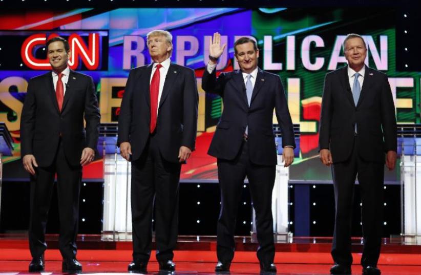 Republican debate in Miami, Florida (photo credit: REUTERS)